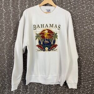 Vintage‎ Dinorah's Sportswear Bahamas White Crewneck Sweatshirt Size XL